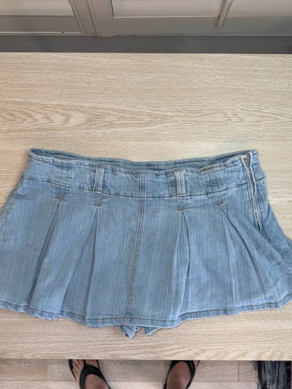 Fashion Nova Women's Pleated Mini Skirt Light Blue 1X